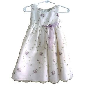 Perfectly Dressed Baby Girl Dress 18M Floral Embroidered Sleeveless